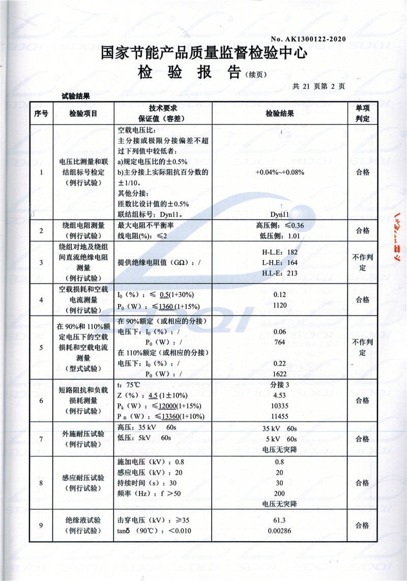 高低压试验报告-S11-1250开封开封开封油浸式变压器-2.jpg